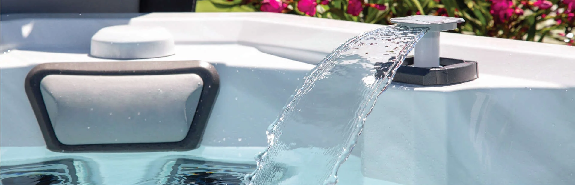 jet spraying water in hot tub